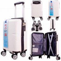 T-HC-US-1629 WHITE 15.7'' UNDER-SEAT CABIN-SIZE TRAVEL TROLLEY