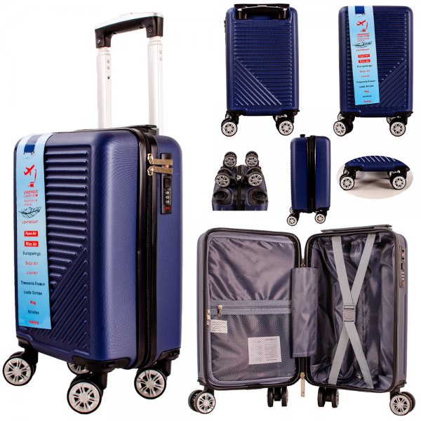 T-HC-US-09 NAVY 15.7'' UNDER-SEAT CABIN-SIZE TROLLEY SUITCASE