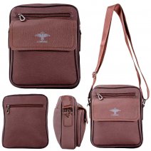 6893 BROWN WVN GRN PU 2/ZIP X-BODY GENTS BAG