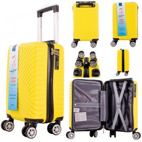 T-HC-US-09 YELLOW 15.7'' UNDER-SEAT CABIN-SIZE TROLLEY SUITCASE