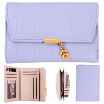 7258 LAVENDER BLUE MEDIUM QUILTED EFFECT PU RFID PURSE