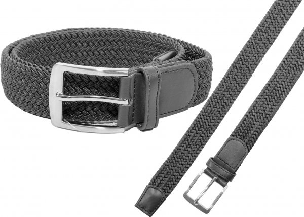 2796 GREY UNISEX STRETCHY WOVEN CASUAL BELT XXL (44"-48")