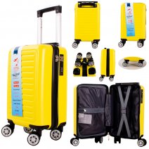 T-HC-US-15 YELLOW 15.7'' UNDER-SEAT CABIN-SIZE TRAVEL TROLLEY