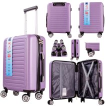 T-HC-US-22 PURPLE CABIN-SIZE TRAVEL TROLLEY SUITCASE