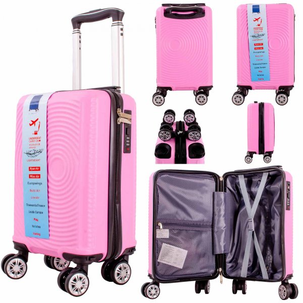 T-HC-US-1630 PINK 15.7'' UNDER-SEAT CABIN-SIZE RYAN AIR TROLLEY