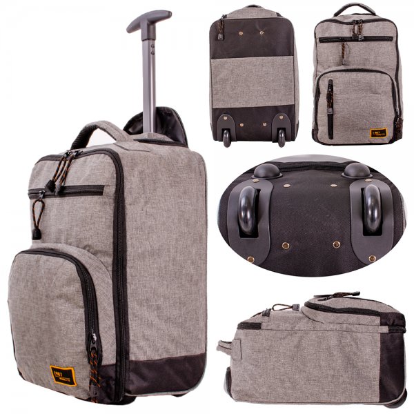 JBTB89 BLK/GREY OVERHEAD/UNDERSEAT TROLLEY 2-WHEELED TRAVEL BAG