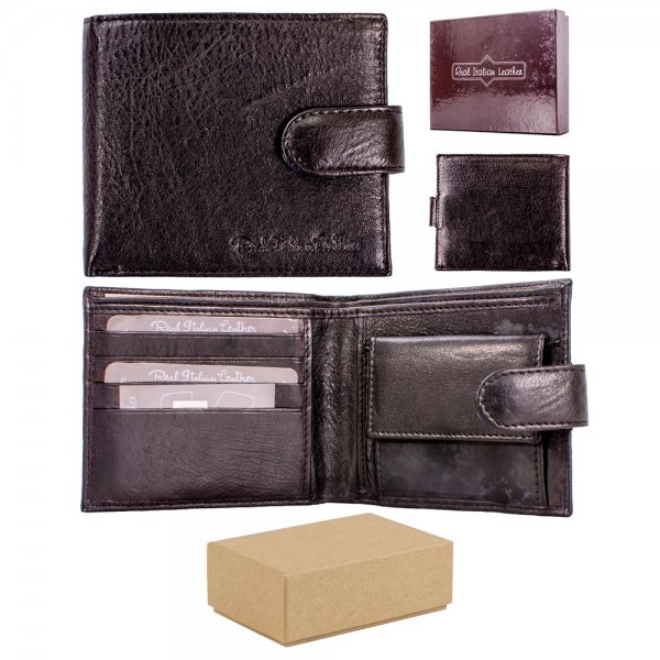 026 BLACK RFID ITALIAN LEATHER WALLET BOX OF 12