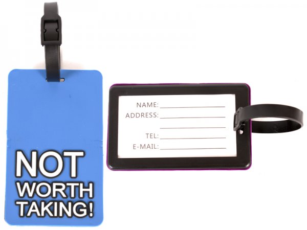 2404 BLUE LUGGAGE TAG-NOT WORTH