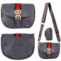 JBFB391 NAVY PU SHOULDER BAG WITH MAGNETIC FLIP COVER