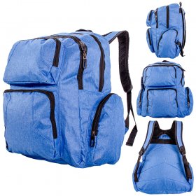 BP-122 BLUE BACKPACK WITH MULTIPLE POCKETS