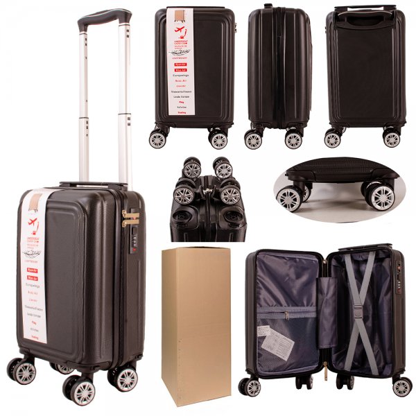 T-HC-US-03 BLACK 15.7'' BOX/4 UNDER-SEAT CABIN-SIZE SUITCASE