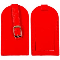 1503 RED LEATHER BAG NAME TAG