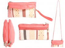 7802 CORAL Purse/Bag with Neck Strap & Front Flap