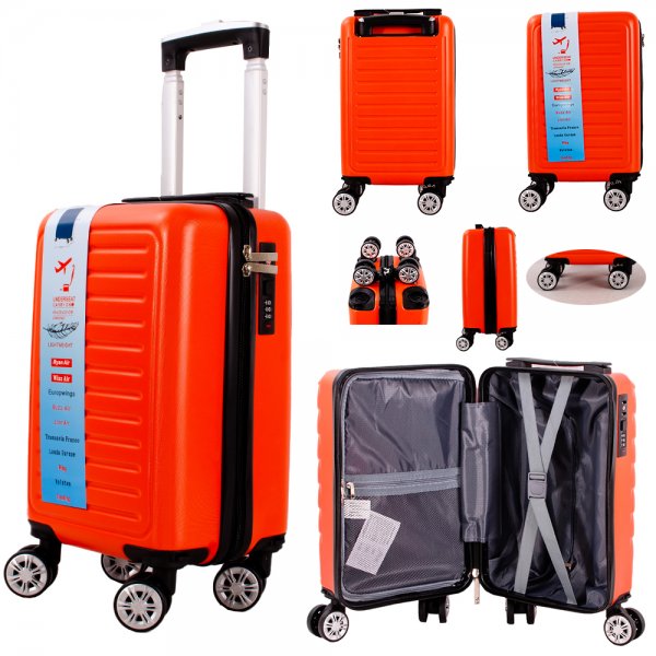 T-HC-US-15 ORANGE 15.7'' UNDER-SEAT CABIN-SIZE TRAVEL TROLLEY