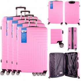 T-HC-10 PINK SET OF 4 TRAVEL TROLLEY SUITCASE