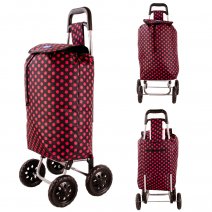 ST204 PINK DOTS 4-WHEEL SHOPPING TROLLEY