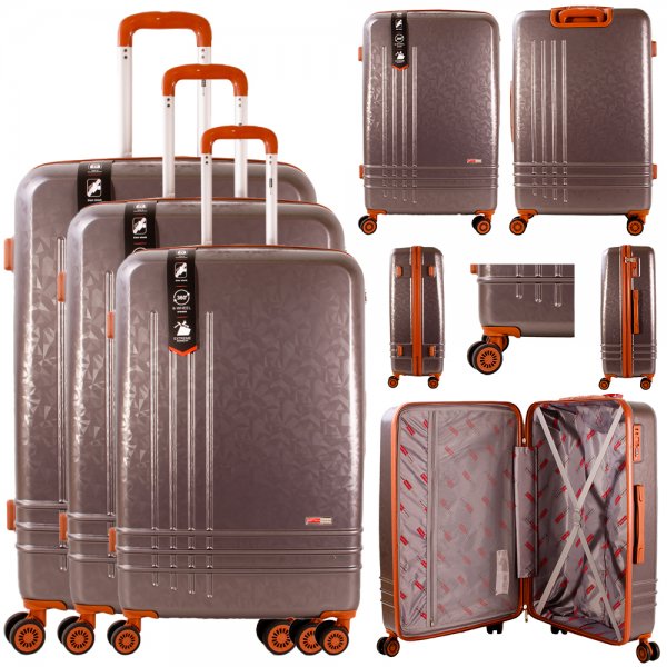 VS-1002 DARK GREY SET OF 3 TRAVEL TROLLEY SUITCASES