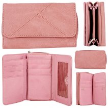 JBPS218 BLUSH PU PURSE W/MULTIPLE CARD SLOTS