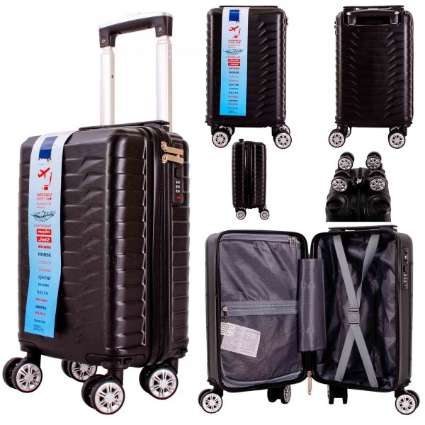 T-HC-US-27 BLACK 15.7'' UNDER-SEAT CABIN-SIZE TRAVEL TROLLEY