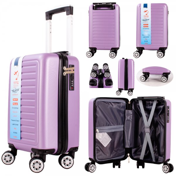 T-HC-US-15 PURPLE 15.7'' UNDER-SEAT CABIN-SIZE TRAVEL TROLLEY