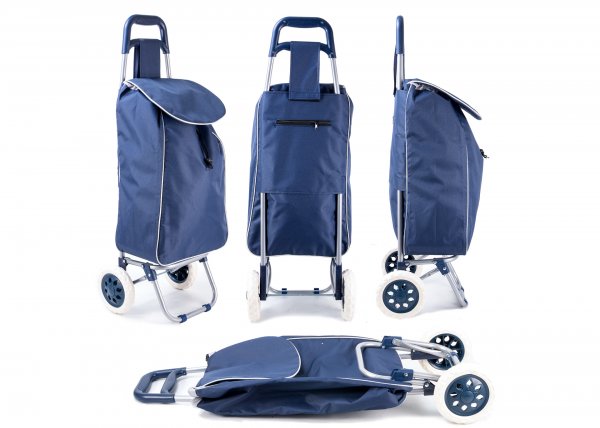 JBST06 NAVY 2 WHEEL SHOPPING TROLLEY