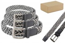 2796 GREY MULTI BOX OF 12 UNISEX CASUAL BELTS (S/M M/L L/XL)