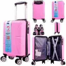 T-HC-US-1629 PINK 15.7'' UNDER-SEAT CABIN-SIZE TRAVEL TROLLEY