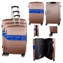 T-HC-30 ROSE GOLD SET OF 3 TRAVEL TROLLEY SUITCASE