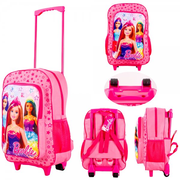 1019HV-3162N BARBIE PINK KIDS TROLLEY/BACKPACK