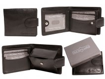 1212 BLACK-RFID CARD PROTECTION GENUINE LEATHER WALLE