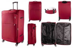 LONGXIN BAGS BURGUNDY TRAVEL LUGGAGE SUITCASE TROLLEY