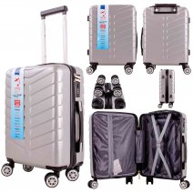 T-HC-US-26 SILVER CABIN-SIZE TRAVEL TROLLEY SUITCASE