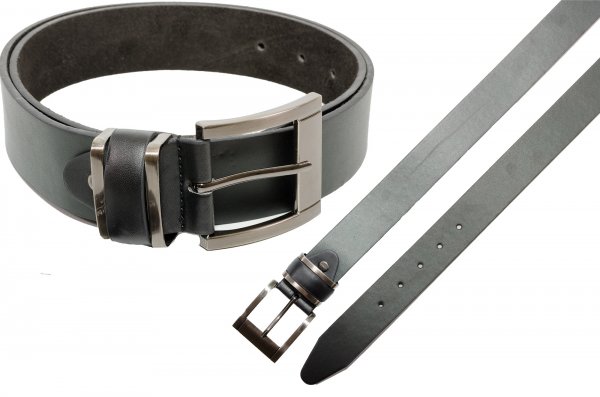 2764 BLACK 1.5" BELT SILVER MATT BUCKLE M (32"-36")