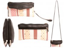 7802 BLACK Purse/Bag with Neck Strap & Front Flap