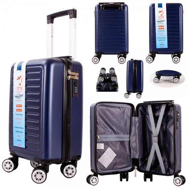 T-HC-US-15 NAVY 15.7'' UNDER-SEAT CABIN-SIZE TRAVEL TROLLEY