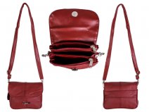 3737 DARK RED Small Cow Hide Bag With Flap