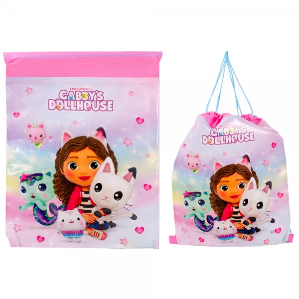 11055-3219 PINK GABBYS DOLLHOUSE DRAWSTRING BAG