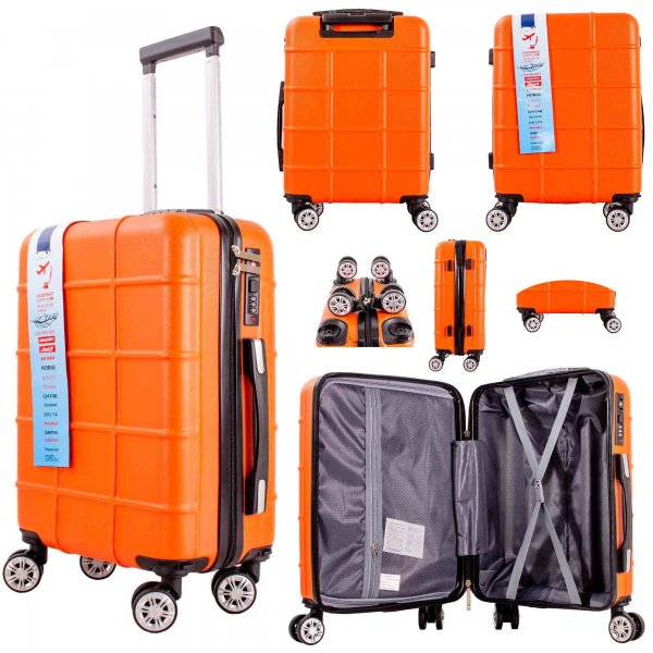 T-HC-US-21 ORANGE CABIN-SIZE TRAVEL TROLLEY SUITCASE