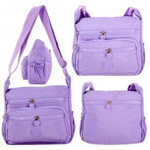 LL-250 PURPLE 5 ZIP SHOULDER BAG