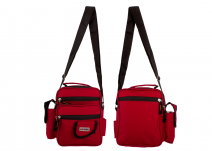 2572 Unisex Polyester Bag With 6 Zips & 4 Pockets Red