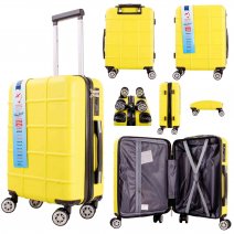 T-HC-US-21 YELLOW CABIN-SIZE TRAVEL TROLLEY SUITCASE