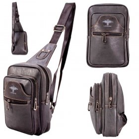 6899 BLACK 2-TONE X-BODY BACKPACK W/4 ZIPS SHOULDER BAG