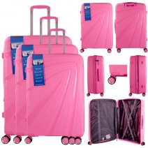 T-HC-PP03 PINK SET OF 3 TRAVEL TROLLEY SUITCASE