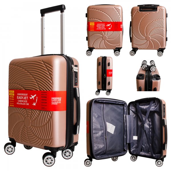 T-HC-US-1833 ROSE GOLD EASYJET TRAVEL CABIN TROLLEY SUITCASE