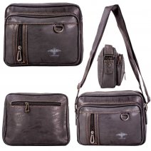 6898 BLACK 2-TONE 3/ZIP X-BODY BAG