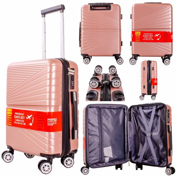 T-HC-US-1811 ROSE GOLD UNDERSEAT CABIN-SIZE EASYJET SUITCAS