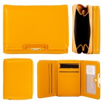7259 MUSTARD PU TRIFOLD WALLET PURSE W/MULTIPLE CARD SECTION