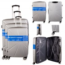 T-HC-29 SILVER SET OF 3 TRAVEL TROLLEY SUITCASE