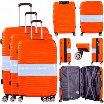 T-HC-26 ORANGE SET OF 3 TRAVEL TROLLEY SUITCASE