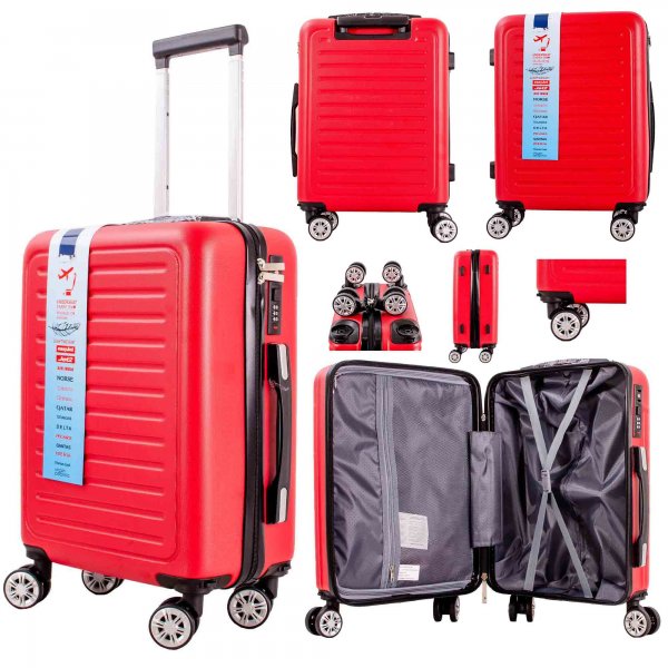 T-HC-US-22 BURGUNDY CABIN-SIZE TRAVEL TROLLEY SUITCASE